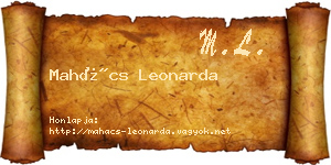 Mahács Leonarda névjegykártya